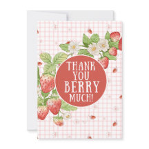 Sweet Strawberry thank You Note