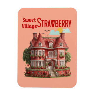 Sweet Strawberry Village Magnet