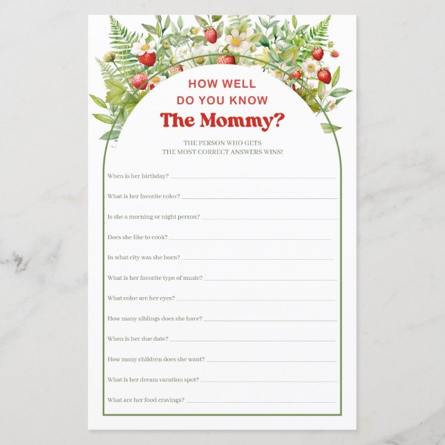 Sweet Strawberry Well Do You Know The Mummy game (Front)