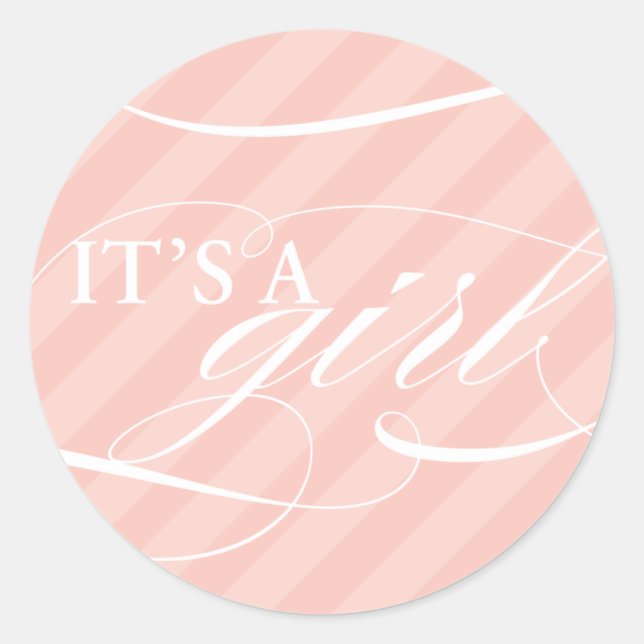 Sweet Stripes- It's a Girl Sticker (Front)