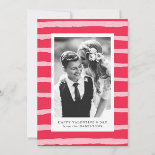 Sweet Stripes   Red Valentine's Day Photo Card
