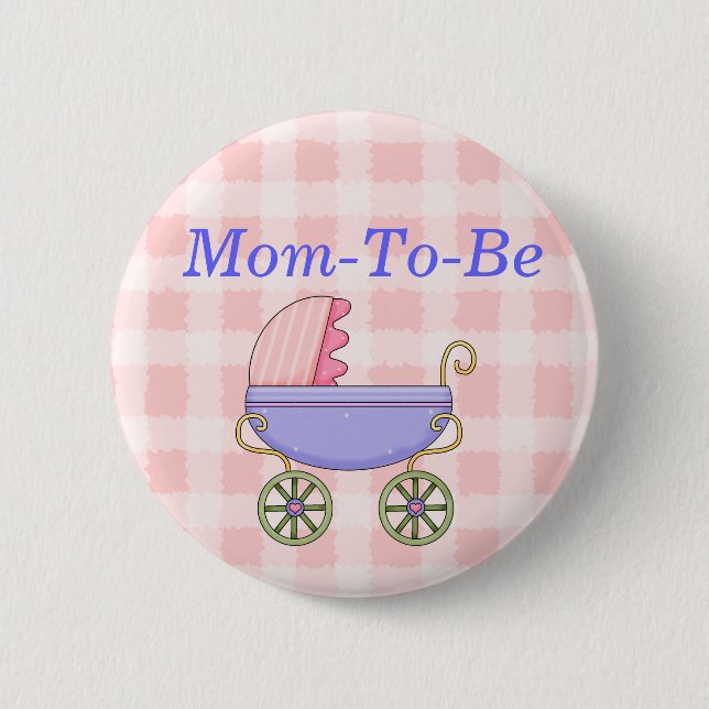 Sweet Stroller Baby Shower Mummy Pin Button (Front)