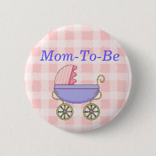 Sweet Stroller Baby Shower Mummy Pin Button