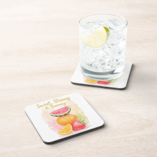 Sweet, Strong & Sunny – Watercolor Fruit Coaster