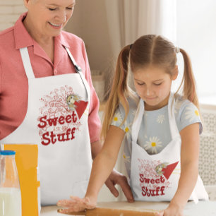 Sweet Stuff Anime Girl with Heart Wand Kids Apron