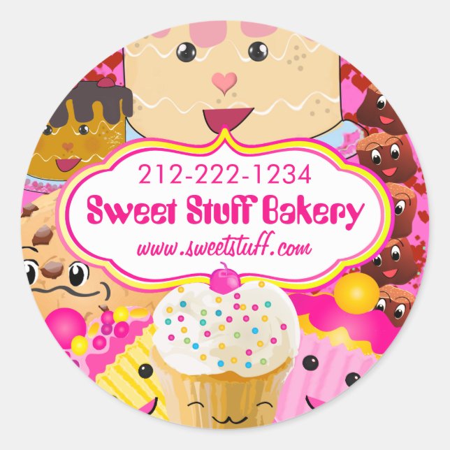 Sweet Stuff Candy Cake Cookies and Cupcake Sticker (Front)