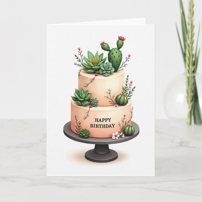 Sweet Succulent Cake Card (Front)