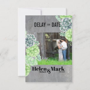 Sweet Succulents Photo Delay The Date Save The Date