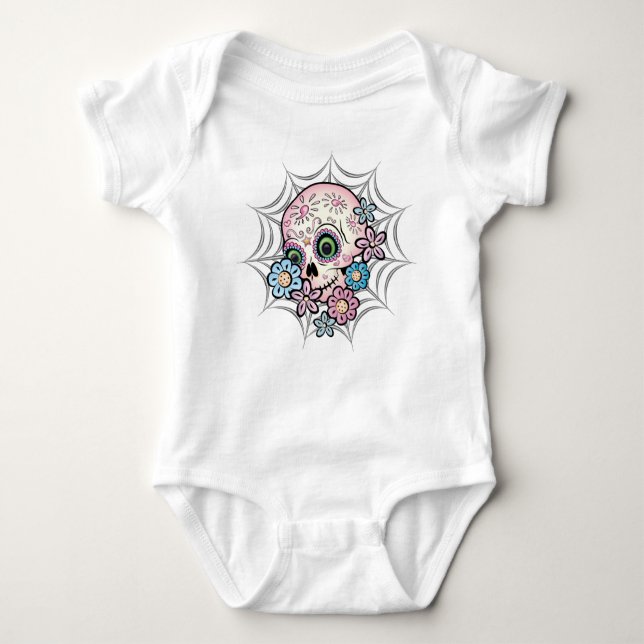 Sweet Sugar Skull Baby Bodysuit (Front)