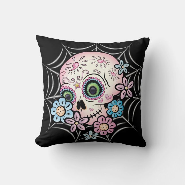 Sweet Sugar Skull Cushion (Front)