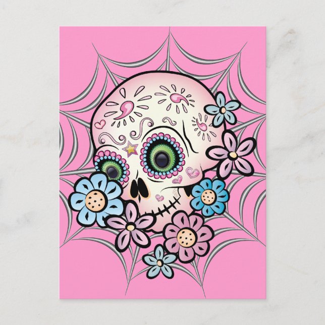 Sweet Sugar Skull Postcard (Front)