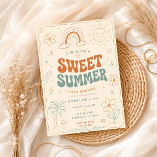 Sweet Summer baby shower Party retro Pastel Invitation