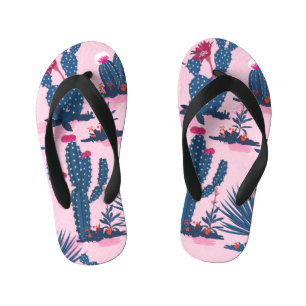 Sweet Summer Cactus Blooming Pattern Kid's Thongs