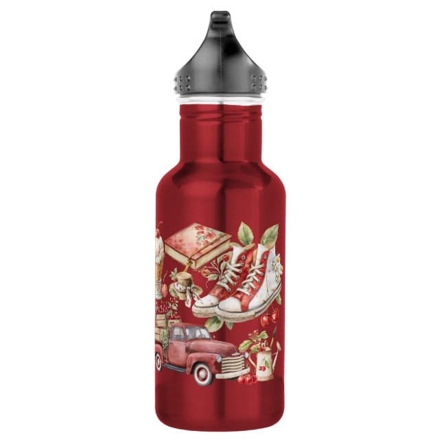 Sweet Summer Cherries 532 Ml Water Bottle (Right)