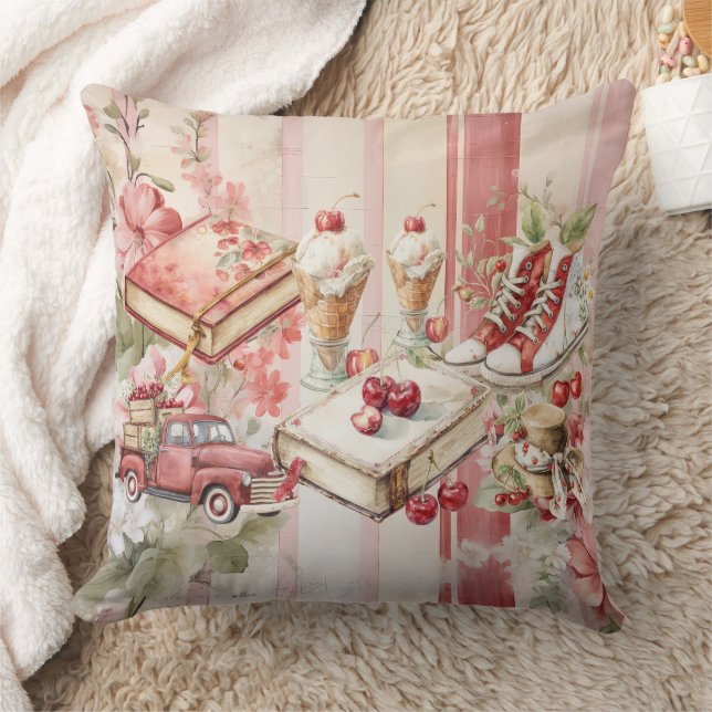 Sweet Summer Cherries Cushion (Blanket)