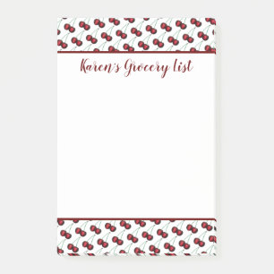 Sweet Summer Cherry Cherries Fruit Grocery List Post-it Notes