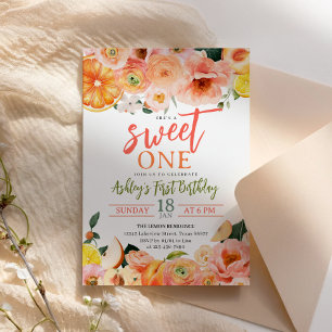Sweet Summer Citrus Birthday Invitation Card