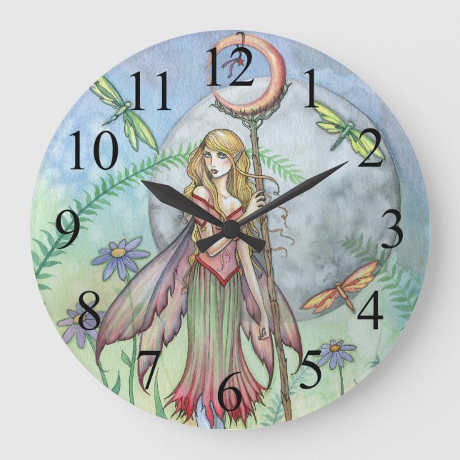 Sweet Summer Flower Fairy Wall Clock (Front)