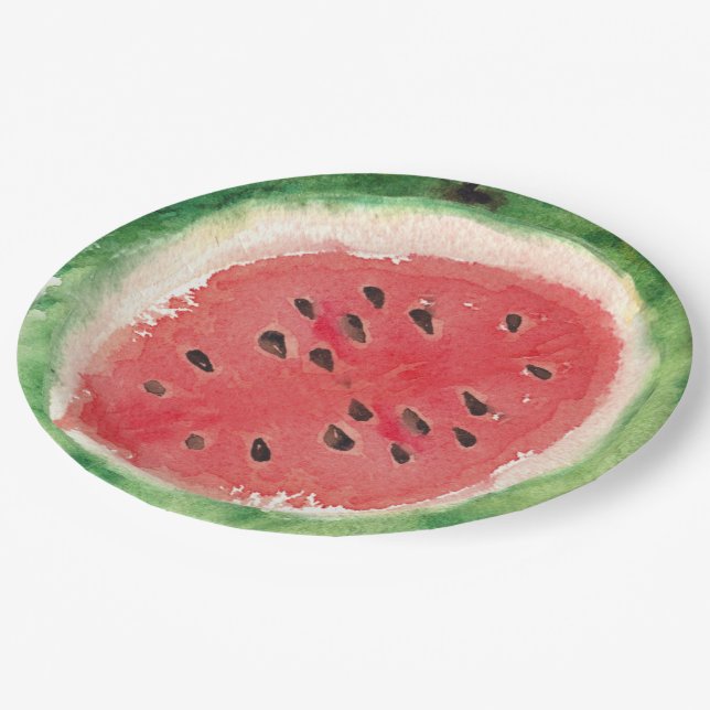 Sweet Summer Fun Melon Fruit Party Paper Plate (Angled)