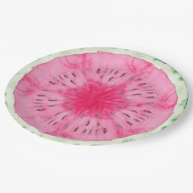 Sweet Summer Fun Melon Fruit Party Paper Plate (Angled)