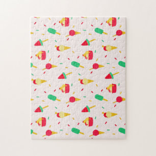 Sweet Summer Fun Rainbow Ice Cream Sprinkles Jigsaw Puzzle