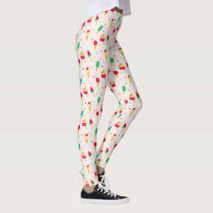 Sweet Summer Fun Rainbow Ice Cream Sprinkles Leggings