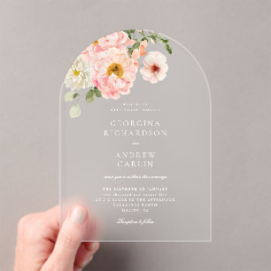 Sweet Summer Garden Acrylic  Wedding Invitation