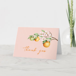 Sweet Summer Orange Citrus Baby Shower  Thank You Card