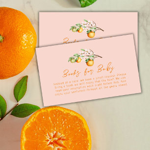 Sweet Summer Orange Citrus Books For Baby Shower Enclosure Card