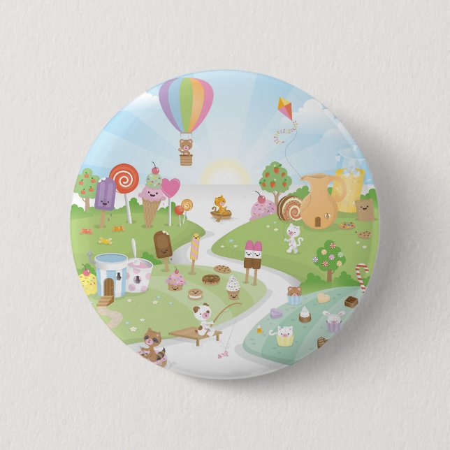 Sweet summer paradise! 6 cm round badge (Front)