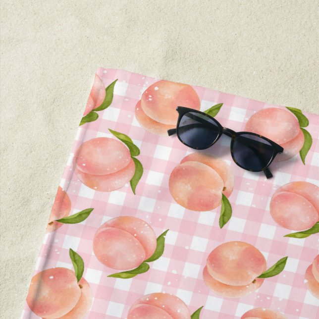Sweet Summer Peach Pattern Beach Towel (In Situ)