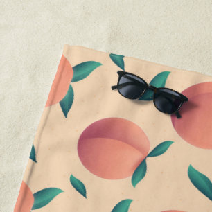 Sweet Summer Peach Pattern Beach Towel