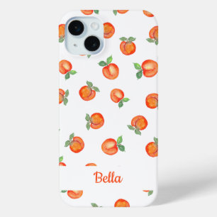 Sweet Summer Peach Pattern iPhone 15 Mini Case