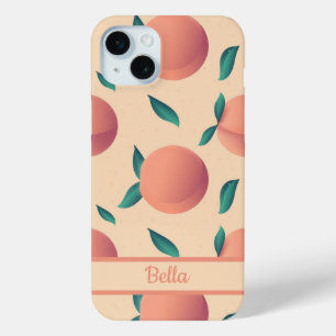 Sweet Summer Peach Pattern iPhone 15 Mini Case