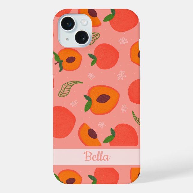 Sweet Summer Peach Pattern iPhone Case (Back)