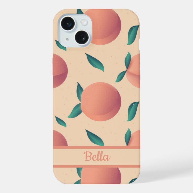 Sweet Summer Peach Pattern iPhone Case (Back)