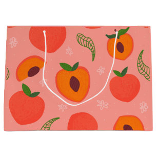 Sweet Summer Peach Pattern Large Gift Bag