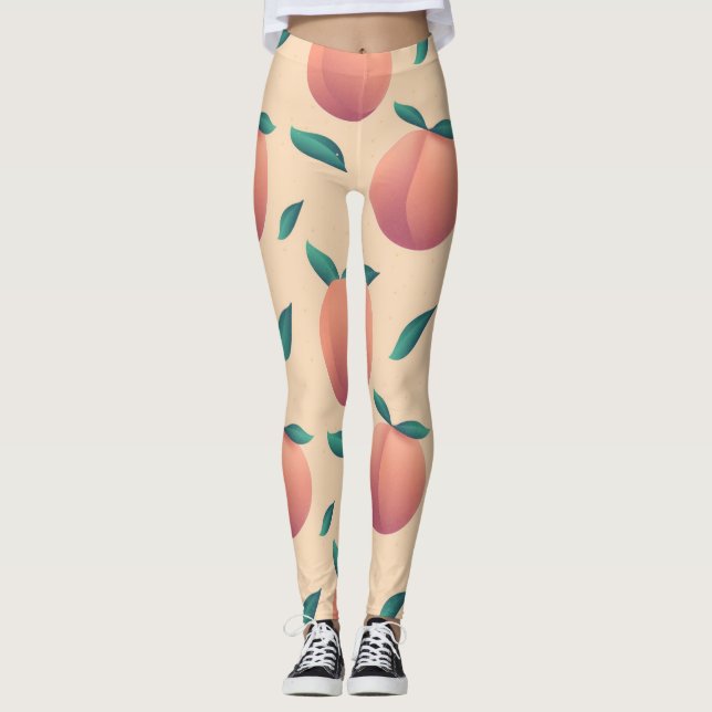 Sweet Summer Peach Pattern Large  Leggings (Front)