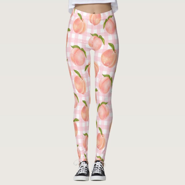 Sweet Summer Peach Pattern Large  Leggings (Front)