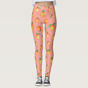 Sweet Summer Peach Pattern Large  Leggings