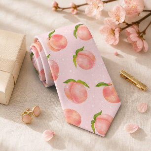 Sweet Summer Peach Pattern Large Tie