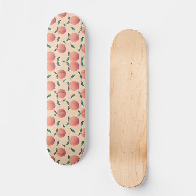 Sweet Summer Peach Pattern Skateboard (Front)