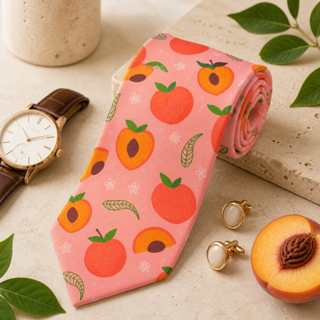 Sweet Summer Peach Pattern Tie (Creator Uploaded)