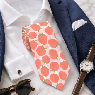 Sweet Summer Peach Pattern Tie