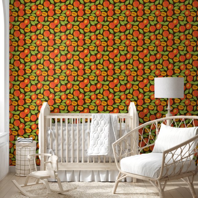 Sweet Summer Peach Pattern Wallpaper (Kids)