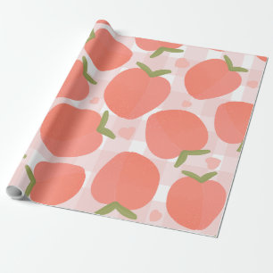 Sweet Summer Peach Pattern Wrapping Paper