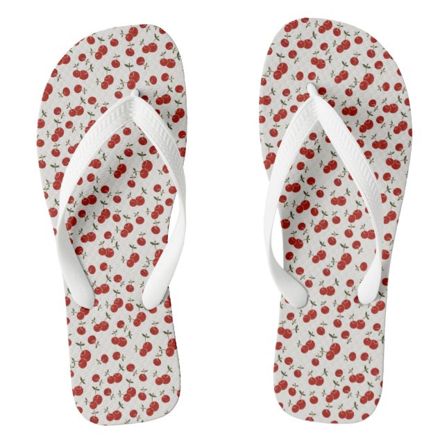 Sweet Summer Red Cherries Garden  Thongs (Footbed)