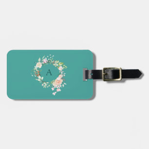 Sweet Summer Rose Garland Personalised Luggage Tag