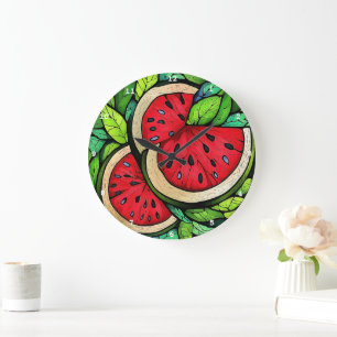 Sweet Summer Slice" - Watermelon Wall Large Clock