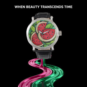 Sweet Summer Slice" - Watermelon Wall Watch